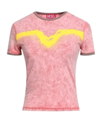 Diesel Brand Printed T-shirt In Pink