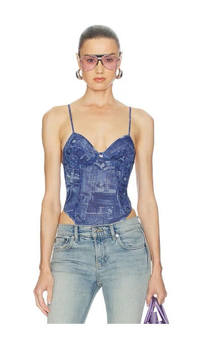 Diesel Bridget Denim Bodysuit In Blue