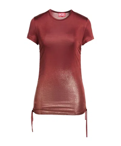 Diesel Bright-colored Short-sleeve T-shirt In Red