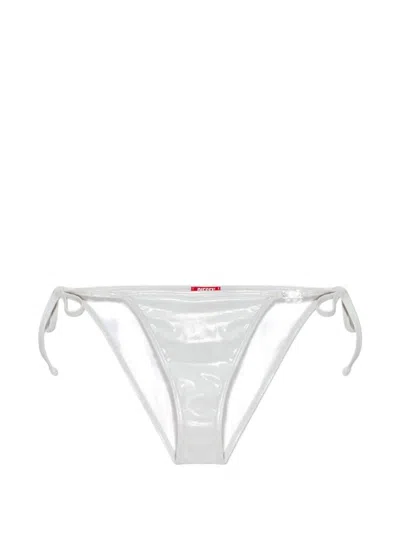 Diesel Brigittes-dnm Side-tie Bikini Bottoms In Metallic