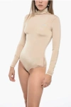 DIESEL BRILLY TURTLENECK BODYSUIT WITH RHINESTONED DETAIL