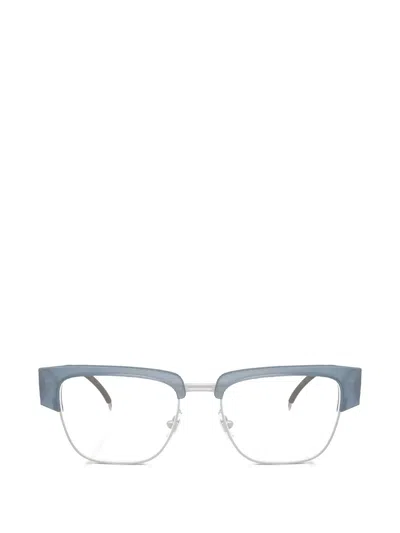 Diesel Browline-frame Glasses In Blue