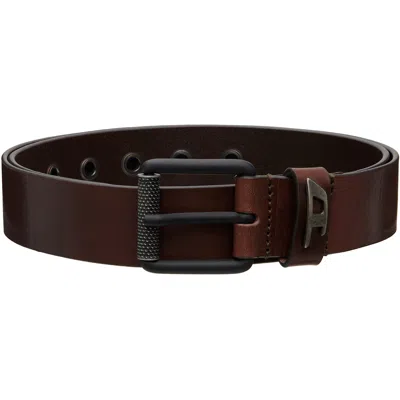 Diesel Brown 3.5cm Shiny Leather Belt In H0180
