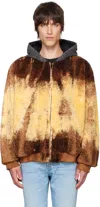 Diesel Brown & Yellow S-depla Jacket In 7es