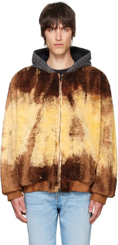 Diesel Brown & Yellow S-depla Jacket In 7es