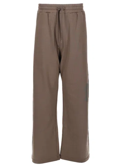 Diesel Men Brown Cotton Logo Sweatpants