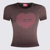 Diesel T-ele T-shirt In Washed Purple Stretch Cotton
