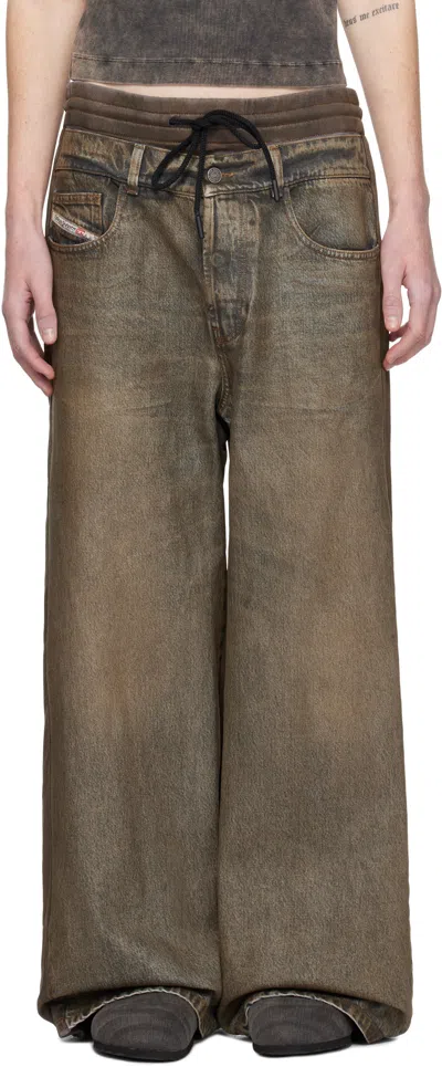 Diesel Brown D-cali-s Jeans In 5ev