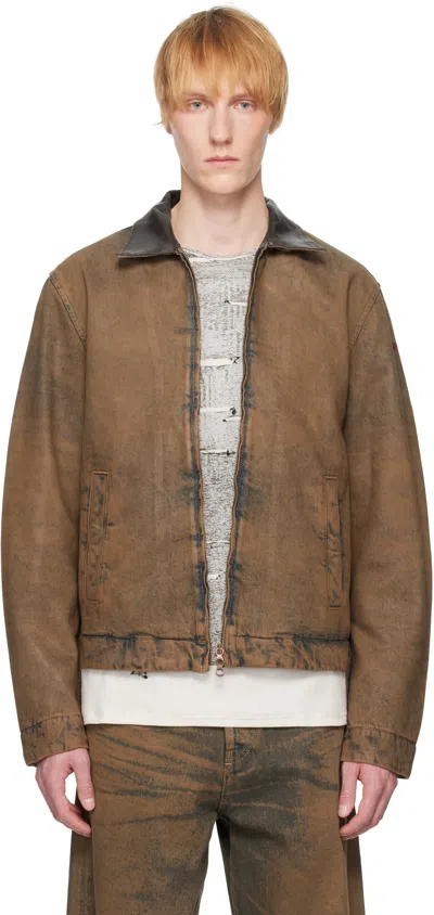 Diesel Brown D-rohe-s Denim Jacket In 1