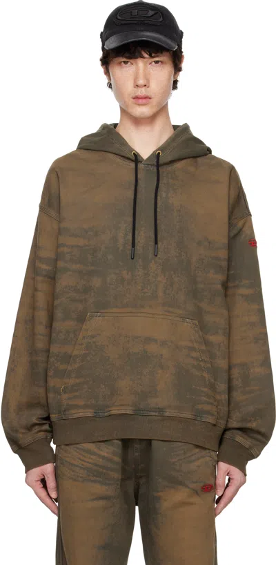 Diesel Brown D-um-rib-s1 Track Hoodie