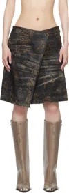 Diesel Brown De-lem-fsf Denim Midi Skirt In 01