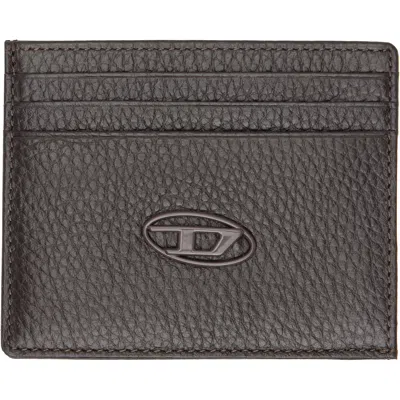Diesel Brown Grained Leather Card Holder