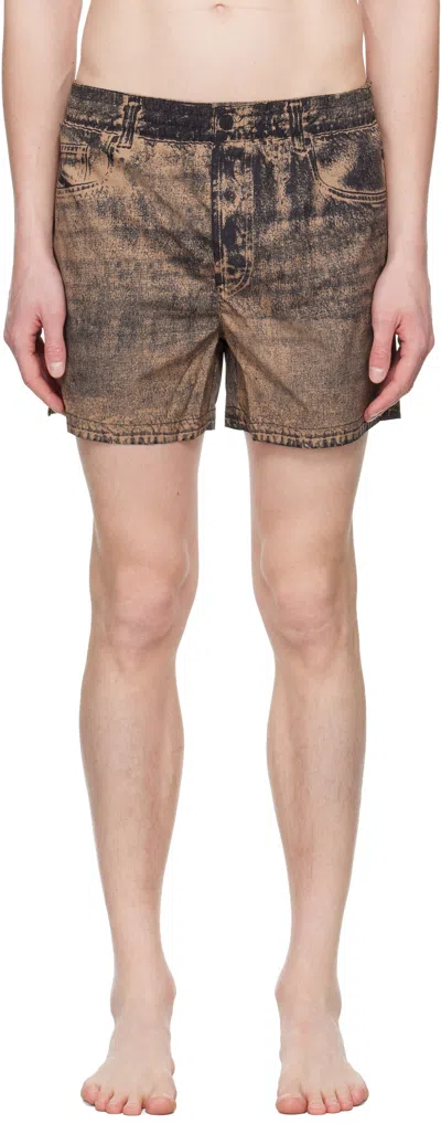 Diesel Brown Ken-37 Dnm Swim Shorts In E3317
