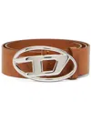 Diesel Logo-buckle Belt In Brown