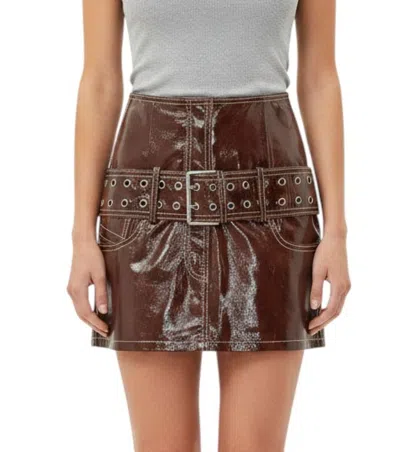Diesel Brown Leather Mini Skirt