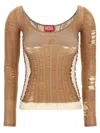 Diesel M-calai Long Sleeve Jersey In Brown