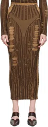 Diesel Brown M-calina Midi Skirt In 7dg