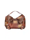 Diesel Brown Patchwork Leather D-one Medium Tote Bag In Brown