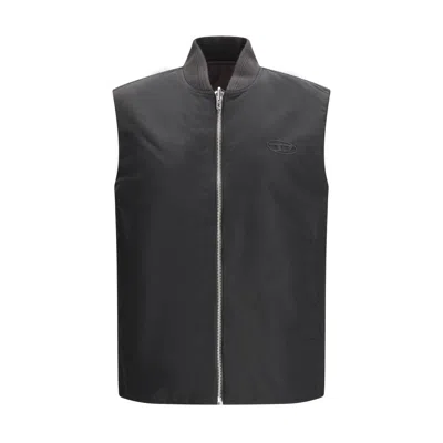 DIESEL DIESEL BROWN POLYAMIDE SLEEVELESS MEN'S JACKET