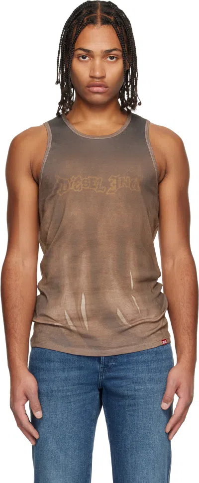 Diesel Brown T-lifty-show Tank Top In Burgundy