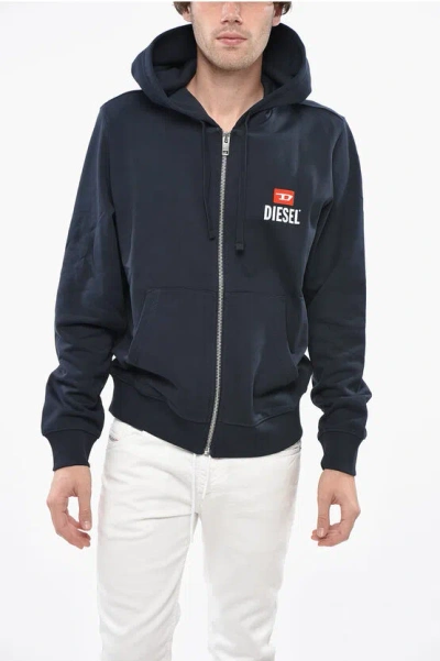Diesel Man Sweatshirt Midnight Blue Size L Cotton