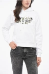 Diesel Brushed Cotton Garden Hoodie With Print Grösse S In White