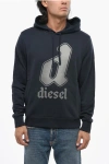 Diesel Brushed Cotton Ginnout Hoodie With Printed Logo In Black