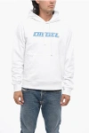 Diesel Brushed Cotton Hoodie With Cangaroo Pocket In White