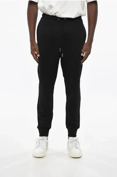 Diesel Brushed Cotton Tary Sweatpants With Cuffs In Black