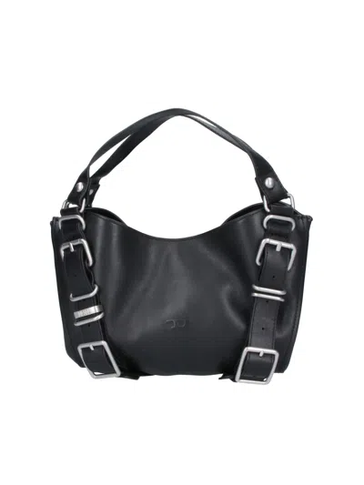 Diesel Buckle Strap Shoulder Bag In Black