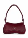 Diesel Bordeaux Synthetic Fur Shoulder Bag With Logo