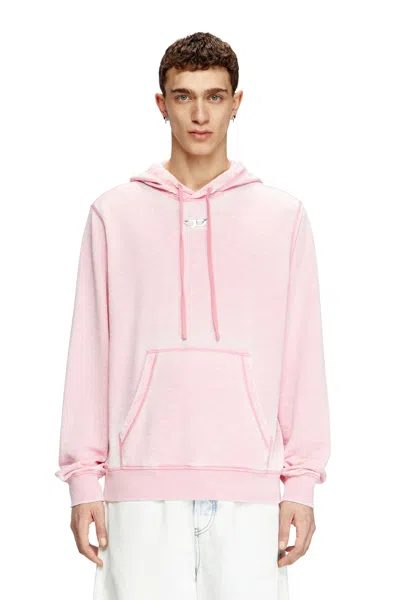 DIESEL BURNOUT HOODIE WITH METAL-LOOK LOGO