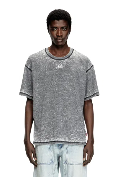 Diesel Burnout T-shirt With Metal-look Logo In Tobedefined