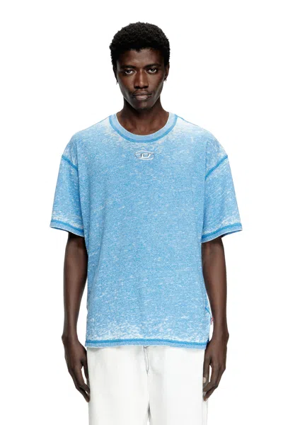 Diesel Burnout T-shirt With Metal-look Logo In Tobedefined