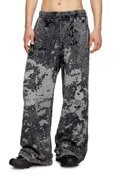 Diesel Burnout Track Pants With Camo Effect In Black