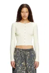 Diesel Bustier-effect Cropped Cardigan In White