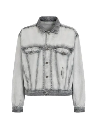 Diesel Trucker Jacket In Soft Skeleton Denim In Gray