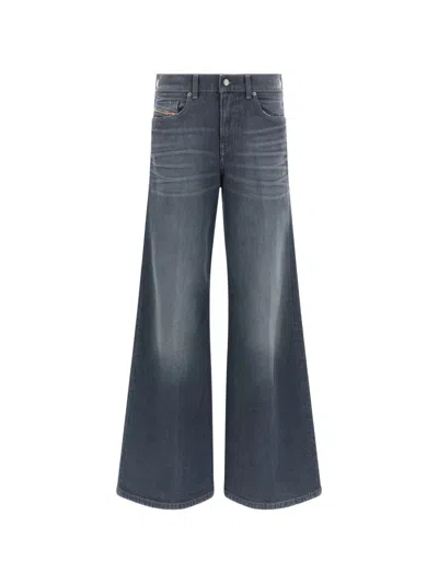 Diesel Button-fastening Flared Jeans In Gray