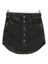 Diesel Button-front Denim Mini Skirt In Black
