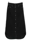 Diesel Button-front Denim Skirt In Black