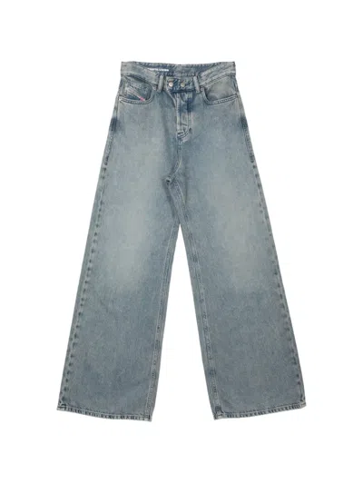 Diesel Button Jeans In Blue
