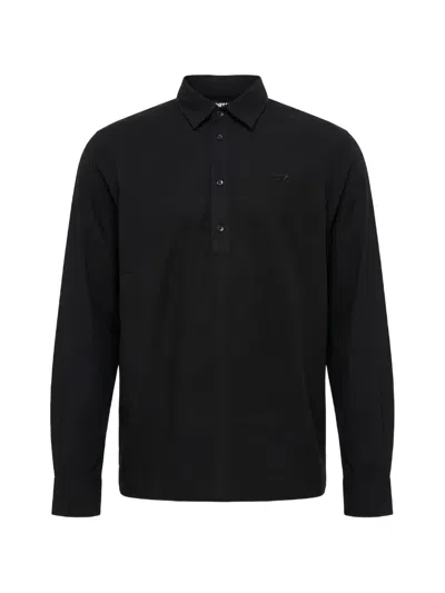 Diesel Long-sleeved Polo Shirt In Black