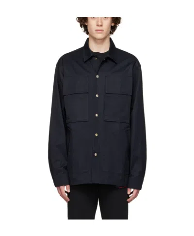 Diesel Button-up Overshirt In Black