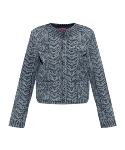 Diesel De-grafy-s2 Graphic-print Jacket In Blue