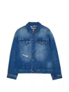 Diesel Buttoned Cotton Jacket In Blue