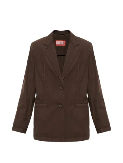 Diesel Button-fastening Blazer In Brown