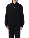 Diesel Hooded Knitwear With Drawstring And Ribbed Cuffs In Black