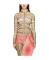 Diesel C-adonis Draped Zip Shirt In Nude