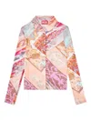 Diesel Stretch-viscose Shirt With Heraldic Print