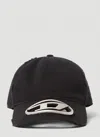 Diesel Oval-d Cotton Baseball Cap In Black